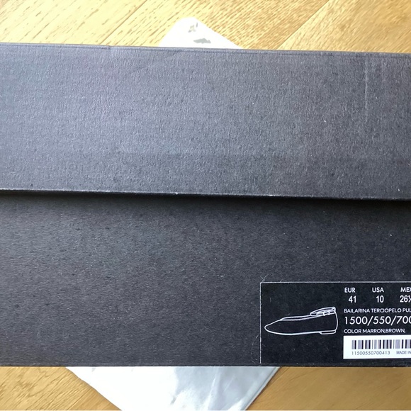 Massimo Dutti Brown Velvet Women's Ballet Flats - Picture 5 of 6